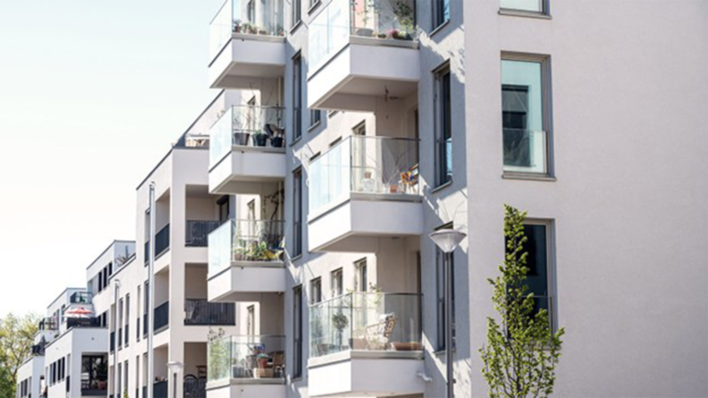 Building exterior with balconies